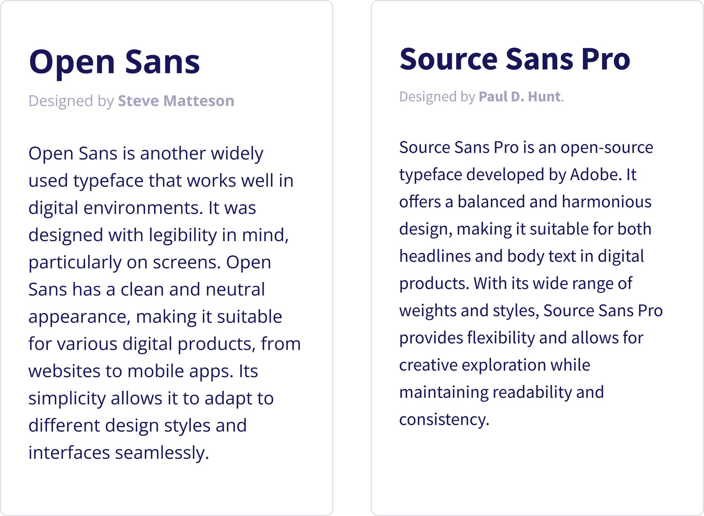 an example of text in open sans & source sans pro typefaces, best for use in digital products