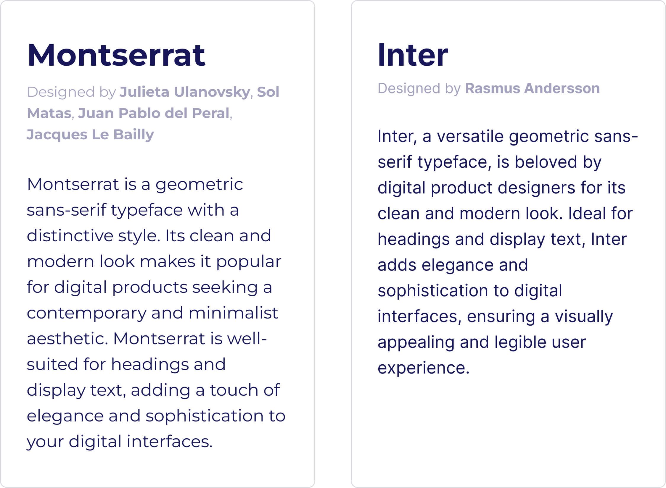 an example of text in montserrat & inter typefaces, best for use in digital products